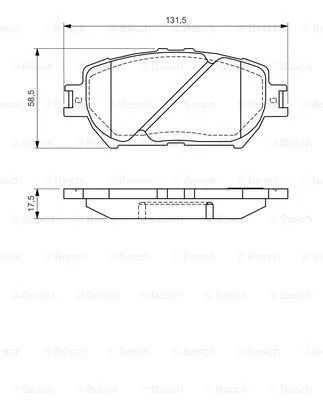 Комплект тормозных колодок LEXUS ES, TOYOTA WISH, TOYOTA CAMRY, BOSCH (0986494363)