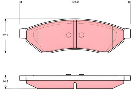 Гальмівних колодок комплект, CHEVROLET EPICA, DAEWOO TOSCA, DAEWOO MAGNUS, TRW (GDB3346)