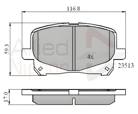 Гальмівних колодок комплект LEXUS ES, TOYOTA NADIA, TOYOTA WINDOM, COMLINE (ADB0904)