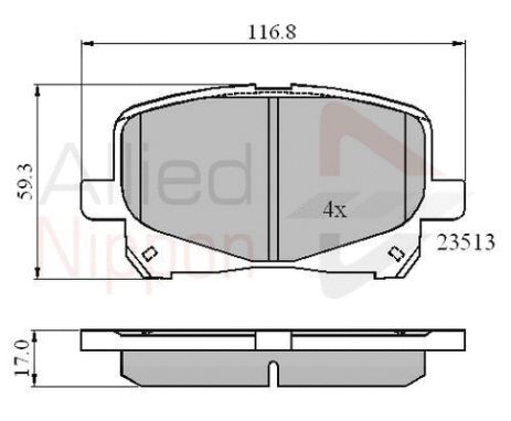 Комплект тормозных колодок LEXUS ES, TOYOTA NADIA, TOYOTA WINDOM, COMLINE (ADB0904)