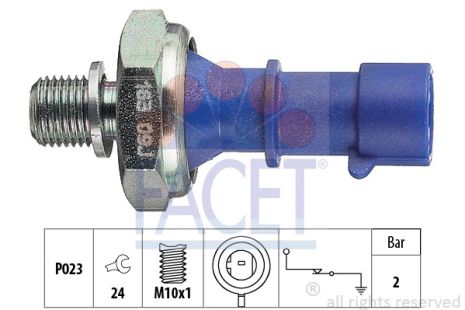 Датчик тиску оливи Fiat 500/Doblo/Panda/Punto 1.2-2.2 06-, FACET (70163)
