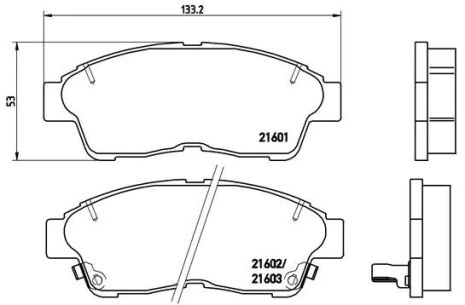 Комплект тормозных колодок TOYOTA CALDINA, TOYOTA CRESTA, TOYOTA CROWN, BREMBO (P83034)