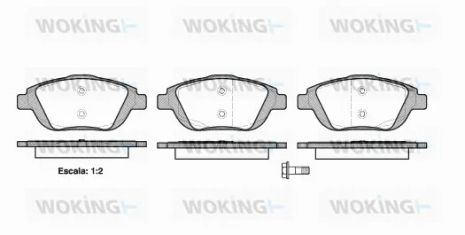Комплект гальмівних колодок OPEL CROSSLAND, CITROËN DS3, CITROËN C3, WOKING (P1292300)