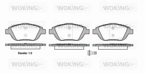 Комплект тормозных колодок OPEL CROSSLAND, CITROËN DS3, CITROËN C3, WOKING (P1292300)