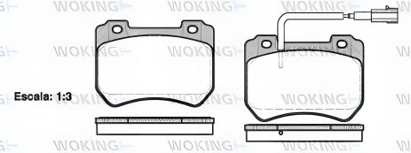 Комплект гальмівних колодок ALFA ROMEO, WOKING (P1544301)