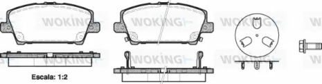 Комплект гальмівних колодок HONDA CIVIC, WOKING (P1305302)