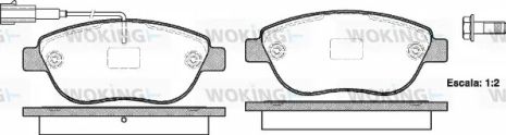 Комплект гальмівних колодок OPEL COMBO, FIAT PUNTO, FIAT DOBLO, WOKING (P959311)