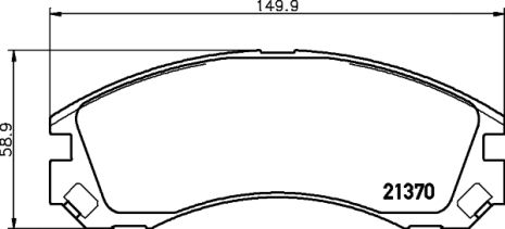 Комплект гальмівних колодок MITSUBISHI (BJC), PEUGEOT 4007, HELLA PAGID (8DB355011751)