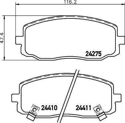 Комплект гальмівних колодок INOKOM i10, NAZA SURIA, DODGE i, NISSHINBO (NP6024)