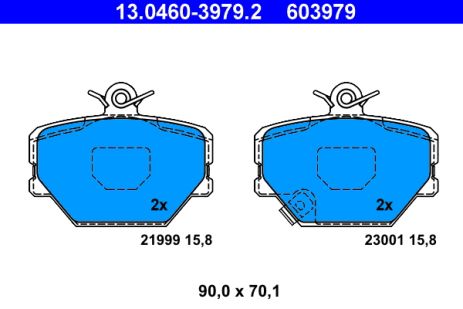Комплект гальмівних колодок SMART FORTWO, SMART ROADSTER, SMART CITY-COUPE, ATE (13046039792)