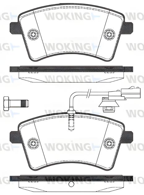 Гальмівних колодок комплект RENAULT KANGOO, WOKING (P1251301) Гальмівних колодок комплект RENAULT KANGOO, WOKING (P1251301)