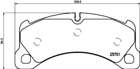 Комплект гальмівних колодок PORSCHE PANAMERA, PORSCHE MACAN, BREMBO (P65033)