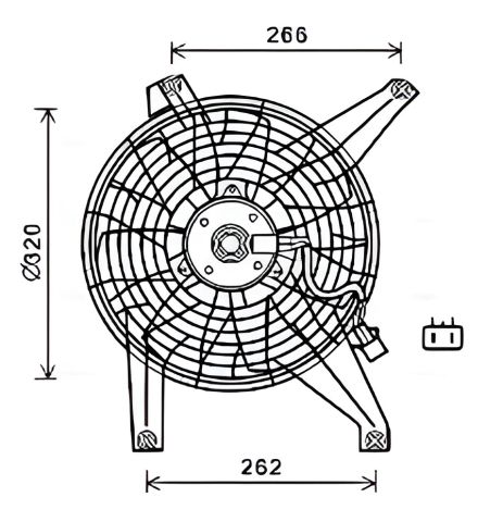 Радіаторний вентилятор охолодження MITSUBISHI PAJERO, AVA COOLING (MT7528)