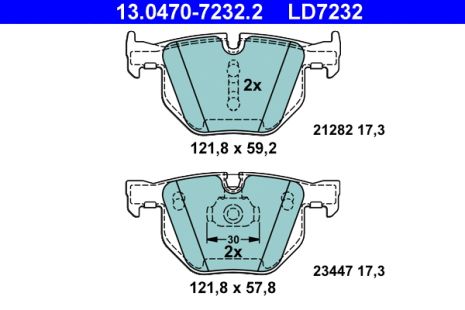 Комплект гальмівних колодок BMW X5, BMW X6, ATE (13047072322)