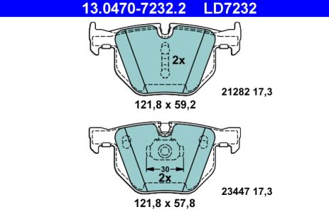 Комплект тормозных колодок BMW X5, BMW X6, ATE (13047072322)
