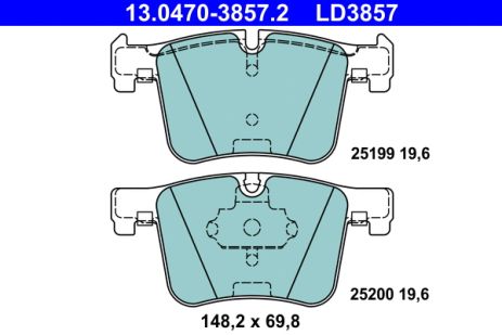 Комплект тормозных колодок BMW 2, BMW 4, BMW 3, ATE (13047038572)