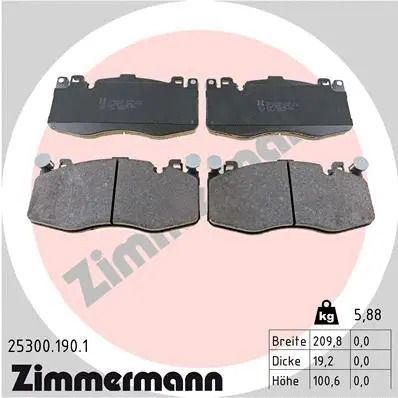 Комплект тормозных колодок BMW X6, BMW X5, ZIMMERMANN (253001901)