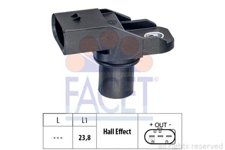 Датчик фаз, положення распредвала BMW 1, BMW X5, BMW 3, FACET (90518)