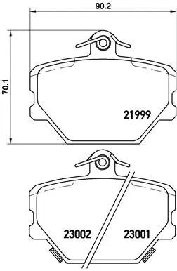 Комплект гальмівних колодок SMART FORTWO, SMART ROADSTER, SMART CITY-COUPE, BREMBO (P50038)
