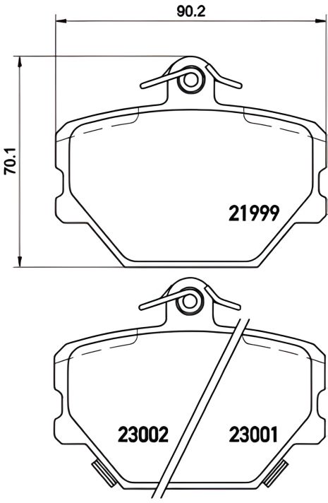 Гальмівних колодок комплект SMART FORTWO, SMART ROADSTER, SMART CITY-COUPE, BREMBO (P50038)
