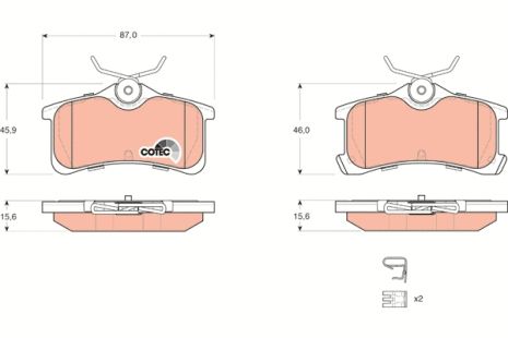 Комплект гальмівних колодок для TOYOTA AVENSIS, TOYOTA COROLLA, TOYOTA CORONA, TRW (GDB3334) Комплект гальмівних колодок для TOYOTA AVENSIS, TOYOTA COROLLA, TOYOTA CORONA, TRW (GDB3334)