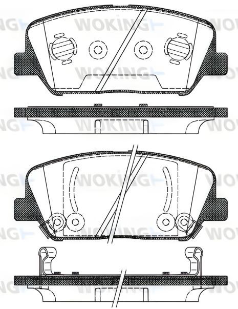 Гальмівні колодки комплект для KIA CEE'D, HYUNDAI GRANDEUR, HYUNDAI GENESIS, WOKING (P1298302) Гальмівні колодки комплект для KIA CEE'D, HYUNDAI GRANDEUR, HYUNDAI GENESIS, WOKING (P1298302)