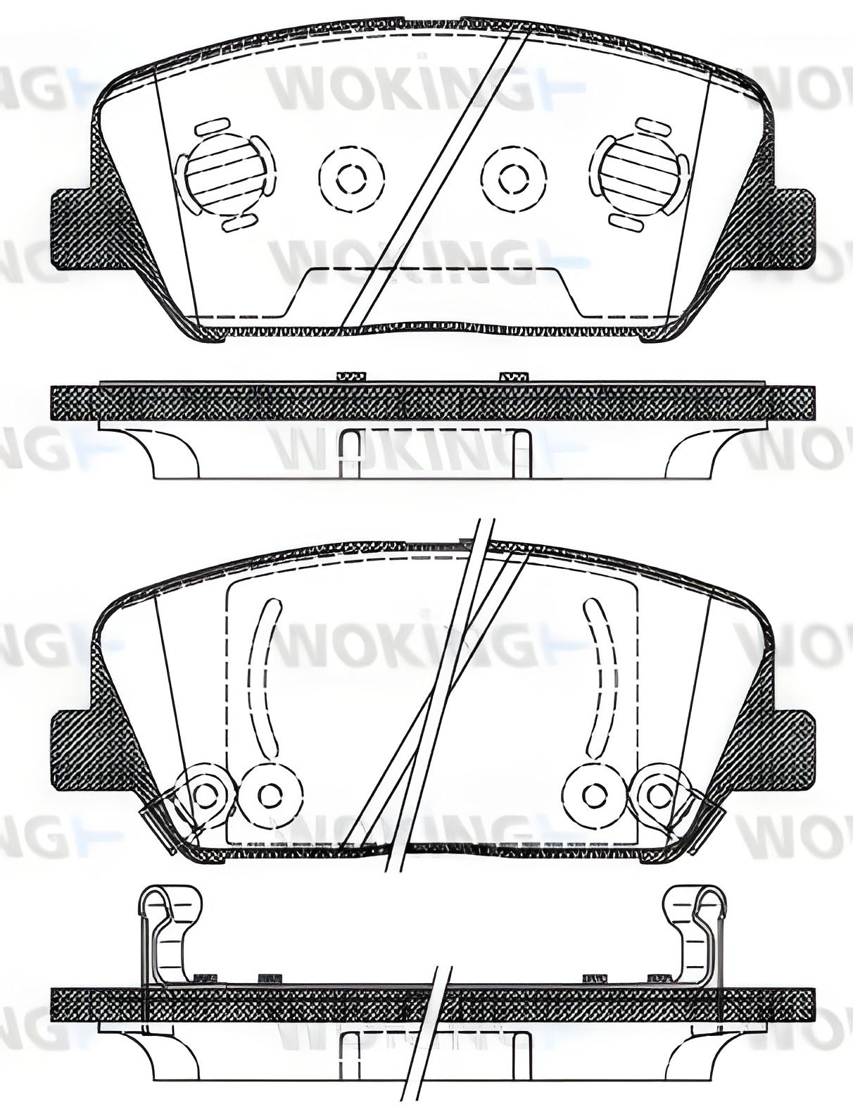 Гальмівні колодки комплект для KIA CEE'D, HYUNDAI GRANDEUR, HYUNDAI GENESIS, WOKING (P1298302) Гальмівні колодки комплект для KIA CEE'D, HYUNDAI GRANDEUR, HYUNDAI GENESIS, WOKING (P1298302)
