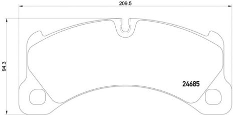 Комплект тормозных колодок PORSCHE CAYENNE, BREMBO (P65026)