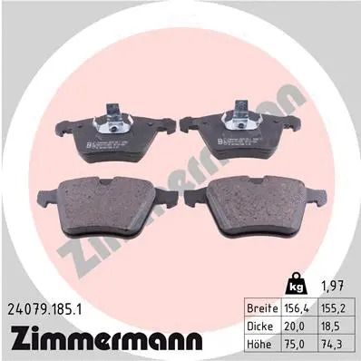 Комплект тормозных колодок JAGUAR XJ, JAGUAR XF, JAGUAR XK, ZIMMERMANN (240791851)