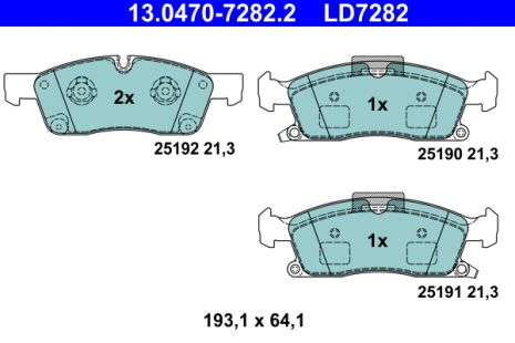 Комплект тормозных колодок MB GLE, JEEP GRAND, MB GLS, ATE (13047072822)