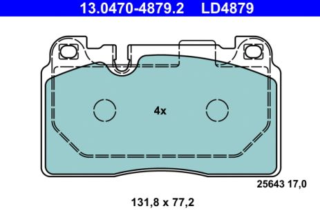 Комплект гальмівних колодок PORSCHE MACAN, AUDI Q5, AUDI A7, ATE (13047048792) Комплект гальмівних колодок PORSCHE MACAN, AUDI Q5, AUDI A7, ATE (13047048792)