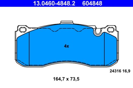 Комплект гальмівних колодок BMW 3, BMW 1, ATE (13046048482)