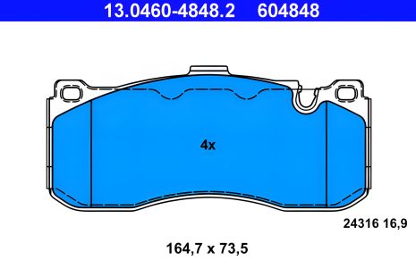 Комплект гальмівних колодок для BMW 3, BMW 1, ATE (13046048482) Комплект гальмівних колодок для BMW 3, BMW 1, ATE (13046048482)