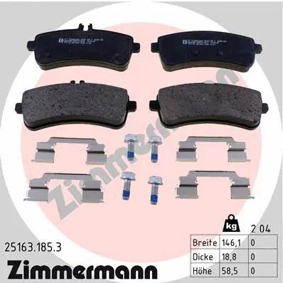 Комплект тормозных колодок MB AMG, MB S-CLASS, MB SL, ZIMMERMANN (251631853)