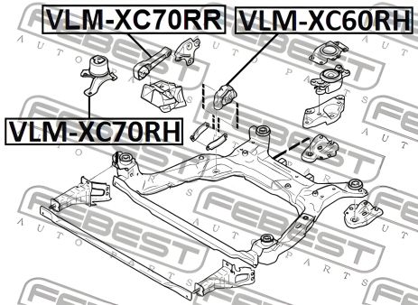 Подушка двигуна для FORD MONDEO та VOLVO (FEBEST VLMXC70RH) Подушка двигуна для FORD MONDEO та VOLVO (FEBEST VLMXC70RH)