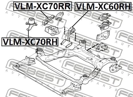 Подушка двигуна для FORD MONDEO та VOLVO (FEBEST VLMXC70RH) Подушка двигуна для FORD MONDEO та VOLVO (FEBEST VLMXC70RH)