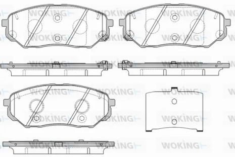 Комплект гальмівних колодок KIA SORENTO, WOKING (P1761302)