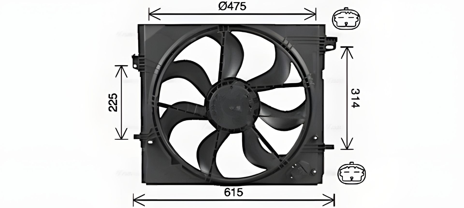Вентилятор охолодження радіатора RENAULT KADJAR, NISSAN QASHQAI, AVA COOLING (DN7540) Вентилятор охолодження радіатора RENAULT KADJAR, NISSAN QASHQAI, AVA COOLING (DN7540)