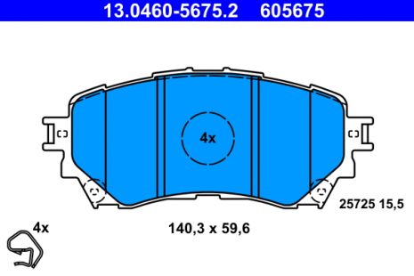 Комплект тормозных колодок MAZDA 6, ATE (13046056752)