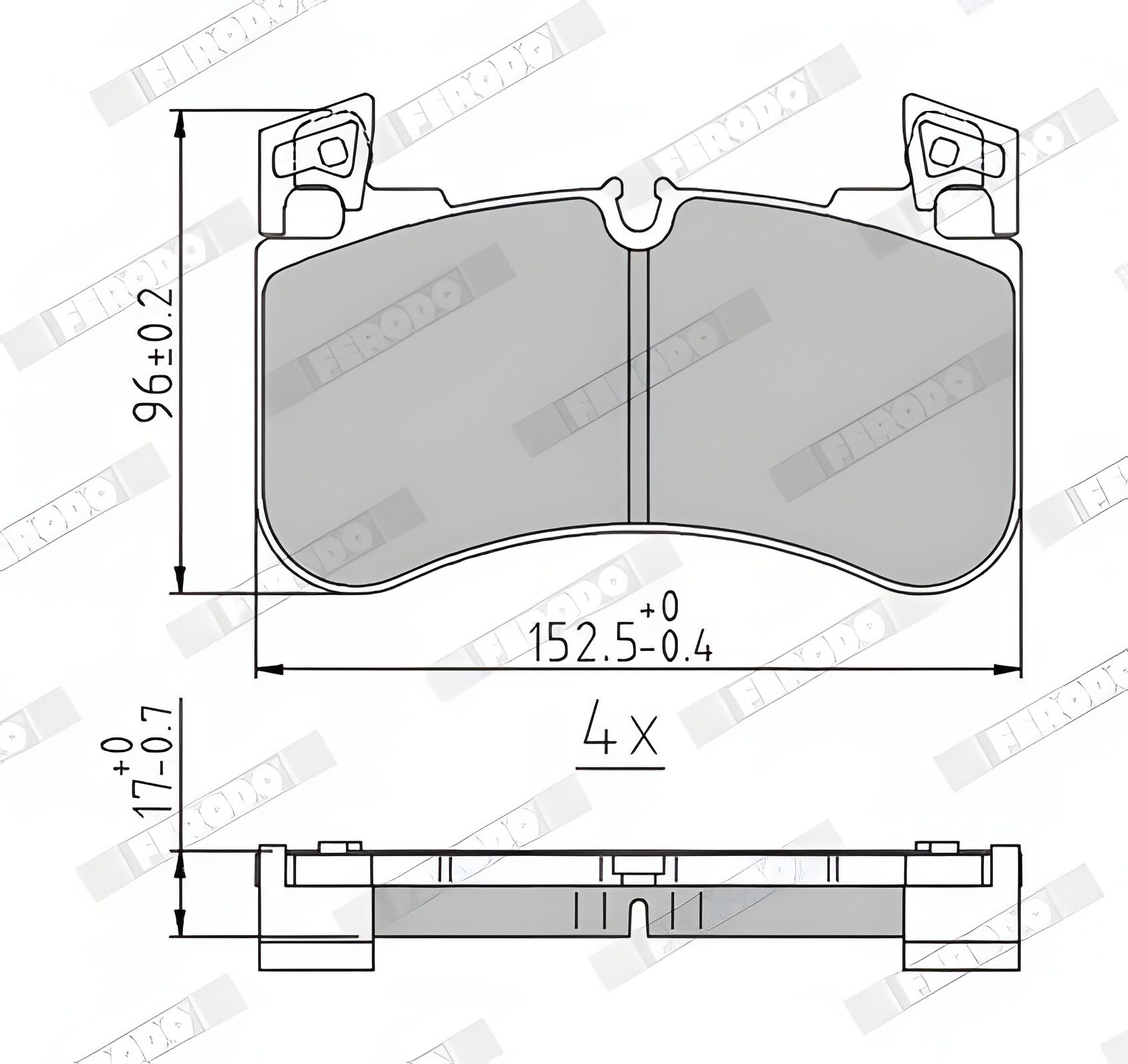 Гальмівний комплект колодок LAND ROVER, FERODO (FDB5220) Гальмівний комплект колодок LAND ROVER, FERODO (FDB5220)