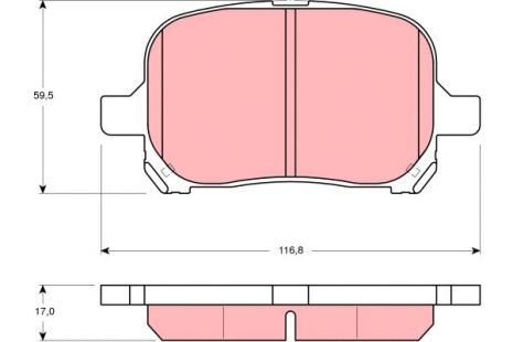 Комплект тормозных колодок LEXUS ES, TOYOTA SOLARA, TOYOTA GAIA, TRW (GDB3152)