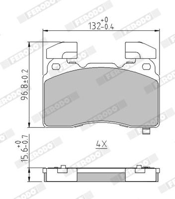 Комплект гальмівних колодок OPEL INSIGNIA, CHEVROLET CAMARO, CHEVROLET CORVETTE, FERODO (FDB5058)