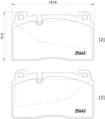 Комплект гальмівних колодок PORSCHE MACAN, AUDI Q5, AUDI A6, BREMBO (P85123)