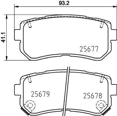 Комплект гальмівних колодок KIA OPTIMA, HYUNDAI KONA, HYUNDAI SONATA, NISSHINBO (NP6097)