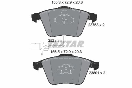 Комплект тормозных колодок SEAT EXEO, AUDI A6, AUDI A4, TEXTAR (2376302)