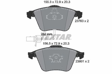 Комплект тормозных колодок SEAT EXEO, AUDI A6, AUDI A4, TEXTAR (2376302)