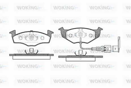 Комплект гальмівних колодок SKODA FABIA, VW POLO, VW LUPO, WOKING (P709311)