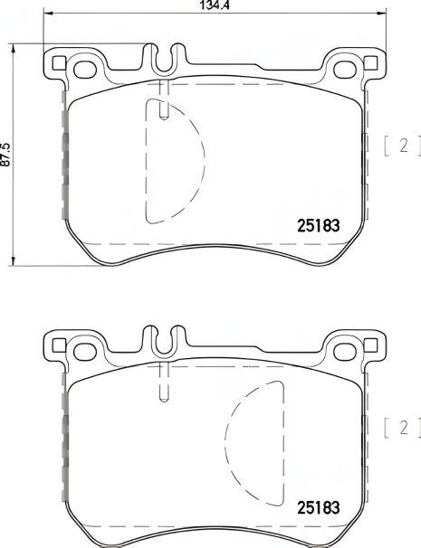 Гальмівні колодки комплект BRABUS 40S, MB S-CLASS, MB SL, BREMBO (P50111)