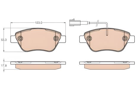 Комплект гальмівних колодок CHRYSLER DELTA, LANCIA MUSA, ALFA ROMEO, TRW (GDB1654) Комплект гальмівних колодок CHRYSLER DELTA, LANCIA MUSA, ALFA ROMEO, TRW (GDB1654)