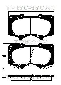 Комплект гальмівних колодок LEXUS GX, MITSUBISHI PAJERO, TOYOTA LAND СRUISER, TRISCAN (811013064)